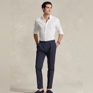 Ralph Lauren Custom Fit Linen Chambray Shirt | white | S